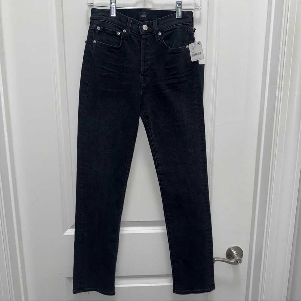 NWT Free People Edwin Hana Goth Black Straight Jeans